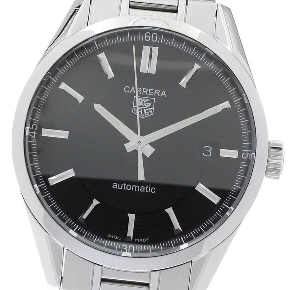 TAG HEUER Carrera WV211B-3 Date Black Dial Automatic Men's Watch - Picture 9 of 11